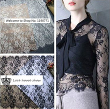 6 Meters Classical Old Design  and Nylon Full Dress Eyelash Lace Soft Black / Off White French Bilateral Chantilly Lace Fabric 2024 - buy cheap