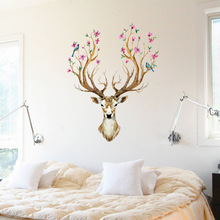 Adesivo de decoração de parede de cervo sika, decoração para sala de estar, quarto, diy, animal, decoração de casa, pôster e mural 2024 - compre barato