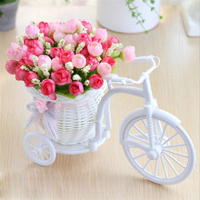 Flores artificiales de seda para bicicleta, rosas de plástico decorativas para escritorio, plantas de bonsái, flores falsas para flor decorativa de la boda 2024 - compra barato