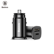 Baseus Quick Charge 3,0 4,0 AFC SCP автомобильное зарядное устройство для iPhone Xs Max samsung 30 Вт Dual USB PD Тип C быстрая зарядка автомобильное зарядное устройство 2024 - купить недорого