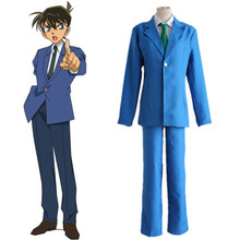 Anime Detective Conan Kudou Shinichi Cosplay Costume Conan Blue School Uniform Holmes Halloween Party outfit Men Kids Costume 2024 - buy cheap
