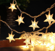 Estrela 1.5 m 10 leds luz da corda de natal alimentado por bateria casa decoração de fadas branco quente ou colorido para o quarto, festa, feriado 2024 - compre barato