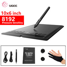 Ugee new M708 Digital drawing Tablets graphics tablet 10*6 Inch 8192 pressure sensitivity with Wireless Pen Free black gloves 2024 - buy cheap