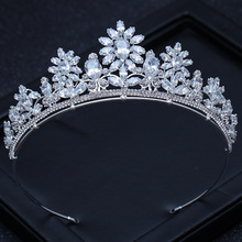 Tiaras de cristal de circonia cúbica para novia, accesorios para el cabello de boda, corona de compromiso de princesa de circón, joyas de diadema nupciales 2024 - compra barato