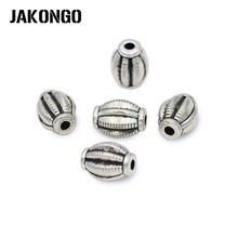 JAKONGO-Cuentas espaciadoras de calabaza chapadas en plata antigua, abalorios sueltos para hacer pulseras, accesorios de joyería artesanales, 20 Uds. 2024 - compra barato