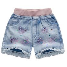 2020 новые модные детские джинсы для девочек короткие штаны шорты для девочек с героями мультфильмов летние детские джинсовые шорты От 3 до 13 лет 2024 - купить недорого