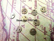50pcs -LUCK small disc Charms,antique bronze Good Luck Pendants Charms 9mm 2024 - buy cheap