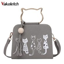 Female Crossbody Bag Lady Bag Pu Leather Brand 2020 New Cat Embroidery Women Handbags Fashion Small Shoulder Bags KL433 2024 - buy cheap