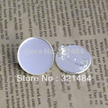 200 pçs pino de segurança de metal revestido de prata brilhante 25mm base de broche cabochão configurações 2024 - compre barato