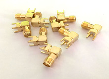 20 pçs/lote PCB montagem SMA conector fêmea do ângulo direito Adaptador conector coaxial 2024 - compre barato