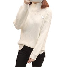 2018 Women Sweaters And Pullovers Autumn Winter Cashmere Long Sleeve Pull Femme Embroidery Female Casual Knitted Sweater 2024 - buy cheap