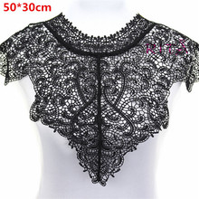 1pcs 30*50cm Black  Embroidered Lace Neckline Collar Applique Motif Patches Scrapbooking Embossed Sewing Accessories XD 2024 - buy cheap
