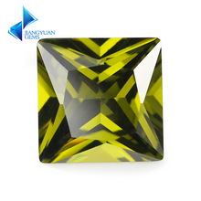 Size 1.5x1.5~12x12mm Square Shape Princess Cut 5A Olive Green Zirconia Stone Synthetic Gems CZ stone For Jewelry 2024 - buy cheap