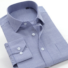 Новая мужская рубашка в крупную полоску с длинным рукавом, официальная Высококачественная Модная супер большая Весенняя повседневная искусственная кожа 2024 - купить недорого