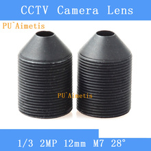 PU'Aimetis-Lentes de CCTV de 2MP, 1/2, 7, 1/3, 1/4, HD, 12mm, cámara de vigilancia, infrarroja de 28 grados, rosca de lente M7 2024 - compra barato