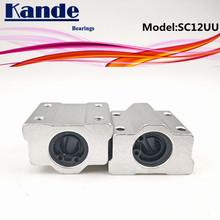 Подшипники Kande 2 шт. SC12UU SC12 UU линейного движения шариковых подшипников втулка скользящего блока для 12 мм SC12 SC 2024 - купить недорого