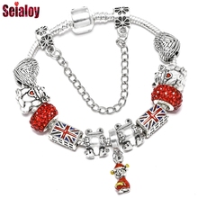 Seialoy moda vermelho deus da riqueza charme pulseiras para mulheres estilo europeu sorte gato grânulo marcas pulseira & pulseira jóias presente 2024 - compre barato