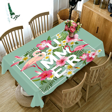 Mantel de algodón grueso con diseño de flamenco para mesa redonda o Rectangular, con mantel 3D paisaje Natural, a prueba de polvo, para boda, Picnic y fiesta 2024 - compra barato