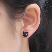 Women's Fashion Lovely Cat Head Design Ear Studs Earrings Piercing Jewelry Charm acero inoxidable joyeria mujer women earrings 2024 - buy cheap