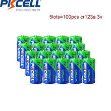 Аккумуляторы PKCELL CR123A 3 в, 100 шт., CR123 123A CR17345 KL23a VL123A DL123A 5018LC EL123AP SF123 3 в, литиевые аккумуляторы, первичные батареи 2024 - купить недорого