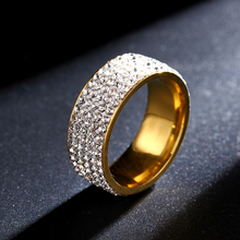 Манго, 8 мм, Золотое кольцо из нержавеющей стали с цирконом, кольца из камня, бриллиант, Полный CZ-кристалл 2024 - купить недорого