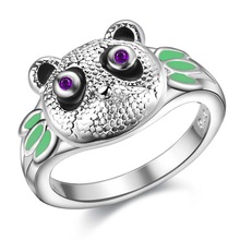 Anel de prata compatível com você, anel de panda bonito para mulheres e homens, presente de joias de prata para mulheres,/fepttvpd de alta qualidade 2024 - compre barato