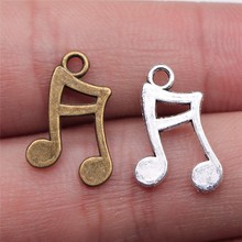 WYSIWYG 20pcs 17x11mm Charms Musical Note Tibetan Bronze Silver Color Pendants Antique Jewelry Making DIY Handmade Craft 2024 - buy cheap