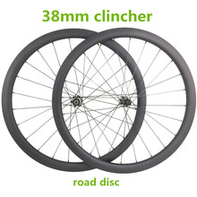 700c wheelset 38mm clincher 23mm width D411SB D412SB 100x15 142x12mm racing bike carbon wheels 1370g road bicycle disc wheel 2024 - buy cheap
