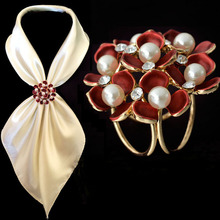 Модные ювелирные изделия для женщин Броши с искусственным жемчугом Стразы Эмаль Цветок зажимы для шарфа свадебная брошь для женщин 2024 - купить недорого