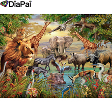 DIAPAI 5D DIY Diamond Painting 100% Full Square/Round Drill "Lion elephant" Diamond Embroidery Cross Stitch 3D Decor A21619 2024 - buy cheap