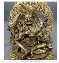 Art Bronze Decoration Crafts Brass Collect 9" Elaborate Tibet Buddhism Vajra 4 Arms Mahakala Buddha Joss Jambhala Statue 22cm 2024 - buy cheap