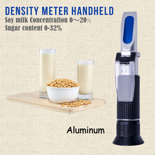 Medidor de concentración de leche de soja de aluminio, refractómetro Brix para 0-25%, medidor óptico de densidad ATC para bebidas de azúcar, de mano, 0-32% 2024 - compra barato