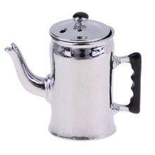 1/12 Miniature Tea Kettle Dollhouse Miniature Milk Pot Toys Alloy Water Kettle Model Kitchen Cookware Accessory Silver 2024 - buy cheap