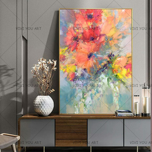 100% Hand Painted Abstract Flowers Art Oil Painting On Canvas Wall Art Wall Adornment Pictures Painting For Live Room Home Decor 2024 - buy cheap