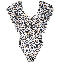 2019 New Bikini Women Ruffle Leopard Print One Pieces Swimwear Swimsuit Push Up Padded Beach Swimwear Bathing Suit Hot 2024 - buy cheap