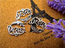 15PCS - Sister charms, Antique Silver sister heart charm Pendants, Jewelry Making 26x24mm 2024 - buy cheap