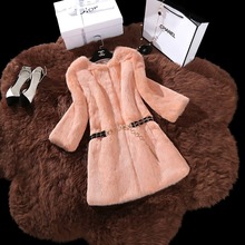 New Arrival Real Full Pelt Rabbit Fur Coat Round Collar Women Winter Warm Fur Coat Top Brand Fur Free shipping TFP600 2024 - buy cheap