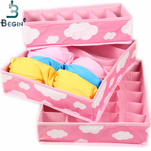 Pink Various Grid Pattern Fashion Convenient Folding Storage Box Bag for Bra Underwear Necktie Sock Organizer 2024 - buy cheap