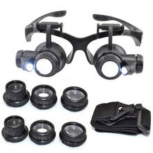 8 Lens Magnifier Magnifying Eye Glass Loupe Jeweler Watch Repair Magnification times 10x15x20x25with LED Light --M25 2024 - buy cheap