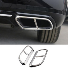 Stainless Steel Car Tail Throat Frame Exterior Rear Exhaust Pipe Decoration Trim Styling For Volvo XC60 2018 Car Accssory 2024 - buy cheap