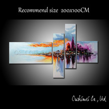 Professional Artist Pure Handmade Abstract Urban Landscape Oil Painting on Canvas High Quality Abstract City Oil Painting 2024 - buy cheap