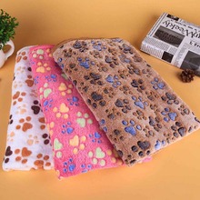 Warm Sleeping Mattress Pet Winter Blanket Pet Supplies 1Pc Dog Cat Bed Mat Puppy Cushion Soft Foot Print Coral Velvet 2024 - buy cheap