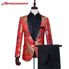 Animal Print Man Suit Red Print Groom Tuxedos Shawl Lapel Groomsman Suit Custom Made Wedding Suit Suit Blazer Jacket+pant 2024 - buy cheap