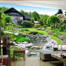 Beibehang-papel de parede 3d personalizado, jardim, sala, paisagem, plano de fundo, paredes, 3 d, decoração 2024 - compre barato