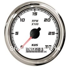 KUS 85mm 3-3/8 "placa frontal blanca tacómetro de acero inoxidable 3000 RPM 2024 - compra barato