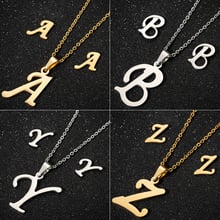 Jisensp Initial Name Choker Necklace Set 26 Letters Pendants Necklaces Women Collares Collier Gift Jewelry Necklace Earrings Set 2024 - buy cheap