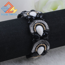 Trendy Bracelet 22 MM Charms Jewelry Alloy Electrophoresis Black Plated Metal Elastic Bracelet  Free Shipping 2024 - buy cheap