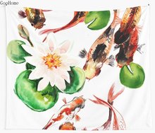 koi Feng Shui Wall Tapestry Cover Beach Towel Throw Blanket Picnic Yoga Mat Home Decoration 2024 - buy cheap
