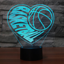 3d Visual Illusion Heart Basketball LED Lamp Transparent Acrylic Night Light USB Lampa 7 Color Changing Touch Bulbing Lightin 2024 - buy cheap