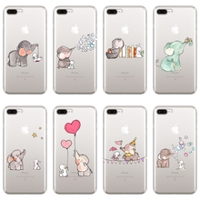 TPU Back Cover For iPhone X XR XS MAX 8 7 6S 6 S Elephant Rabbit Silicone Soft Case For Apple iPhone 8 7 6S 6 S Plus Phone Case 2024 - buy cheap